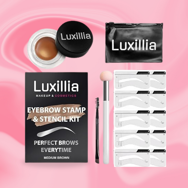 Luxillia Eyebrow Stamp Stencil Kit Pomade (MEDIUM BROWN)