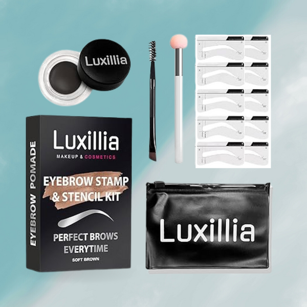 Luxillia Eyebrow Stamp Stencil Kit Pomade (NEARLY BLACK)