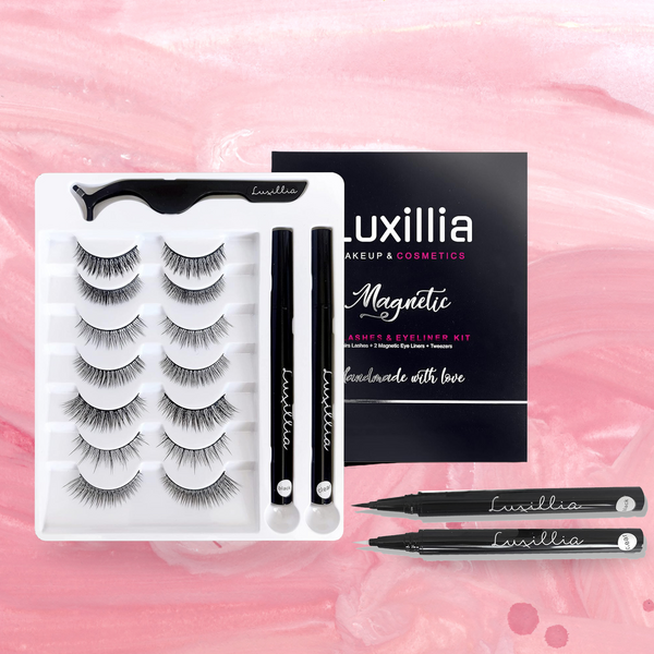 Luxillia Magnetic Eyelashes Kit (7 SET CLEAR + BLACK LINER MAGNETIC EYELASHES)